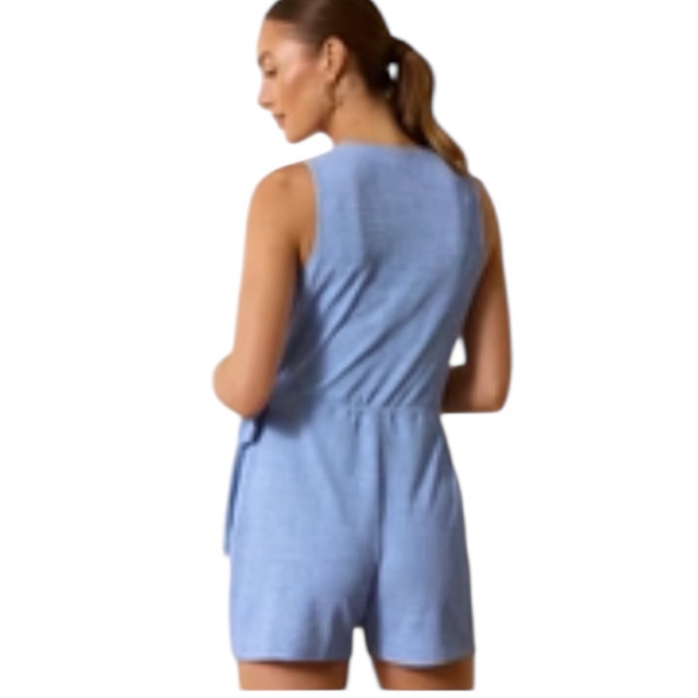 NEW Tommy Bahama Island Cays Wrap Romper XL Blue Monday Heather Resort UPF 50 - Picture 3 of 11